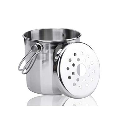 Imagem de FTOQWZXV Balde de gelo aço inoxidável restaurante vinho champanhe barril de linha dupla alça doméstica bebida alimentos barril com barra de filtro barril de cerveja bebidas refrigerador/cerveja