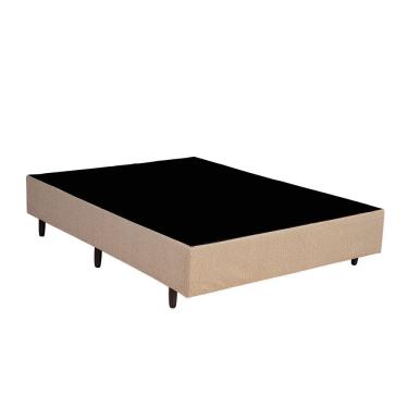 Imagem de Base Cama Box Casal 138x188 Cinza Estrutura Madeira Eucalipto Reforcada Suporte 150kg/m com Pes