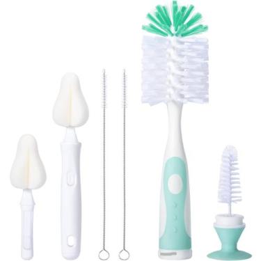 Imagem de Conjunto de escovas de limpeza CAREBABYMORE com nylon e esponja, 5 uni