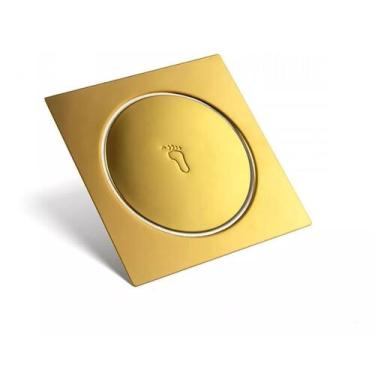 Imagem de Ralo Click Inteligente Anti Odor Pop Up Em Inox Dourado 9,5x9,5Cm - Cl
