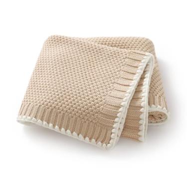 Imagem de Cobertor de bebê Neiwech Camel Knit macio e leve 76x102 cm
