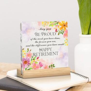 Imagem de Presentes de aposentadoria presentes inspiradores para professor aposentado enfermeiro médico colega de trabalho decoração de escritório decoração de mesa agradecimento adeus lembrança placa de