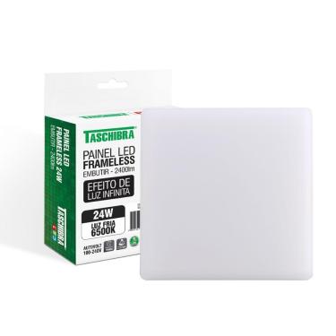 Imagem de Painel De Led Taschibra Frameless Quadrado Embutir 24w Bivolt 6500k Luz Fria