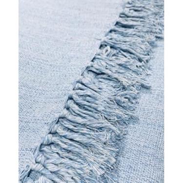 Imagem de Manta Para Sofá 250x180cm Protetora de Algodão para Decoração e Aconchego (Azul Bebê)