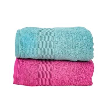 Imagem de Toalha de Banho Gigante, Kit 2 Toalhas Banhão Banho Gigante 72x130cm 460g(Verde e Fucsia)