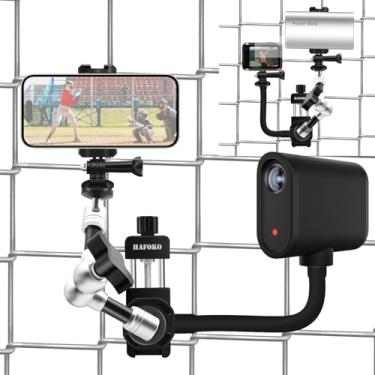 Imagem de Suporte de cerca de telefone duplo de metal compatível com GoPro/Mevo Start Fence Holder compatível com DJI Action/Osmo Pocket 3/2/Insta360/para radar de bolso, kit de mudança de jogo, gravação,