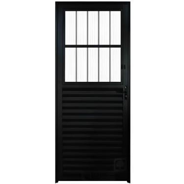 Imagem de Porta Postigo De Alumínio Com 80x210cm Direita Preto - Ptord2238d - Hale