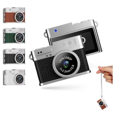Imagem de Bewinner Mini Câmera de Keychain, 1080p 2MP Mini Thumb Câmera Digital Retro Com Cartão de Memória de 32 GB, Micro Camcorder de Tela Colorida de 0,96 Polegada para Estudo de Video Travel (Preto)