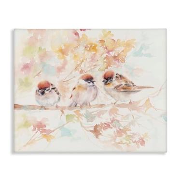 Imagem de Stupell Industries Trio of Birds on Watercolor Branch Canvas Wall Art, design por Cady Driver, 61 x 76 cm