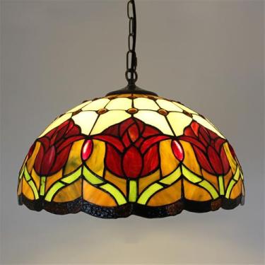 Imagem de Luminária pendente de luxo contemporânea para restaurante, com LED, estilo americano criativo, para sala de estar, quarto, hotel, villa, corredor, café, bar, escada, lustre de vidro colorido