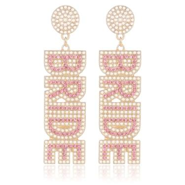 Imagem de Bicfuiot Brincos de noiva, acessórios de despedida de solteira, presentes para noivas, joias de casamento, chá de panela, presentes de despedida de solteira