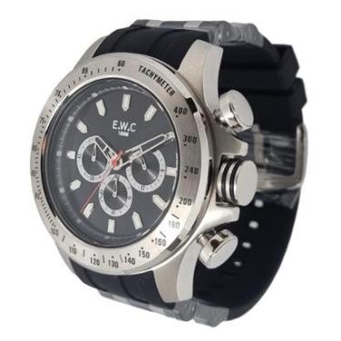 Imagem de Relógio Masculino Ewc Cronógrafo Prata Aço Inox 100m EMT15312V-Masculino