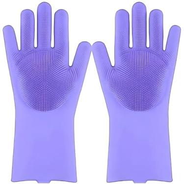Imagem de Luva de Silicone para Lavar Louça com Cerdas Multiuso, Esponja Macia com Suporte para Pendurar, Maleável Resistente e Durável, Resistente e Prática, Casa e Cozinha
