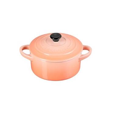 Imagem de Mini Cocotte Cerâmica com Pegador Preto Cor Pêssego Peche Le Creuset
