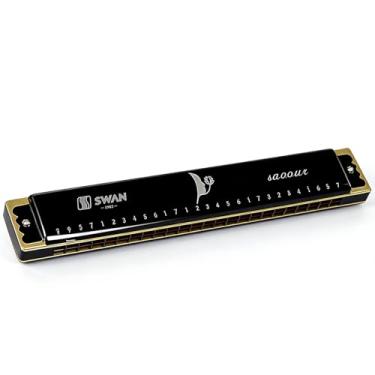 Imagem de Teclado em C Soul Mate Blues Harmonica de 28 furos com estojo, tubo em forma de harpa, gaita de sete tons, adequado para iniciantes, adultos, profissionais, amigos, como presentes, versão Starlight