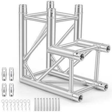 Imagem de Blulu Trussing de iluminação de 0,5 m canto bidirecional 90 graus alumínio quadrado treliça luz treliça inclui 4 acopladores