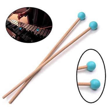 Imagem de 1 Par de Baquetas Profissionais Xilofone Marimba Bateria Peças Percussão Pau Maple Baqueta Borracha Portátil Leve Prático Fácil Segurar Usar