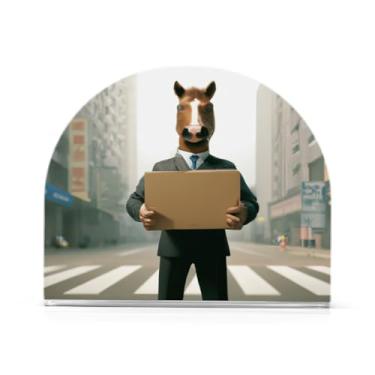 Imagem de JUZIHAI Cavalos em ternos porta-guardanapos para mesa dispensador de guardanapo de acrílico para mesa suporte de lenços independente para cozinha sala de jantar bar festa decoração de casa