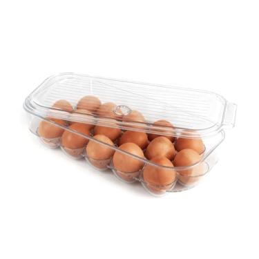Imagem de Organizador de Ovo para Geladeira com Tampa Suporte para 16 Unidades de Ovos