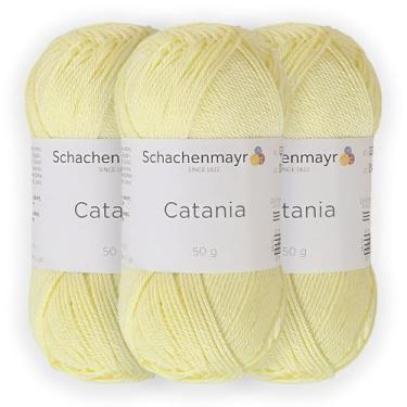 Imagem de 3 novelos/pacote Schachenmayr (SMC) Catania Originals Yarn, cada bola 50 g (125 m), 100% algodão mercerizado para fio de tricô e crochê, peso esportivo, 100 - Mimosa