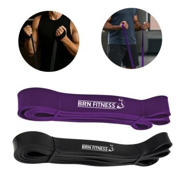 Imagem de Kit Elástico Superband Pesado+Moderado Treinamento Funcional Academia Perna Gluteo Pilates-Unissex