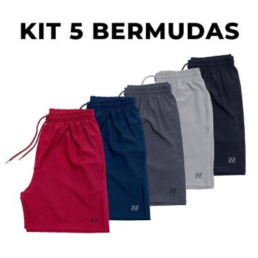 Imagem de Kit 5 Bermudas Masculinas Academia Treino Shorts Elástico Luzzoo-Masculino