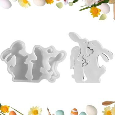 Imagem de Moldes De Coelho | Molde de Gesso Coelho para Familia | Molde De Silicone Do Da Páscoa - Para Decoração De Casa Da Primavera Artes E Artesanatos Em Cimento Gesso E