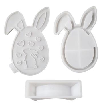 Imagem de Molde de Silicone de Coelho da Páscoa | Artesanato Com Ornamentos De Cimento Para Ovo De Coelho - Moldes De Resina Epóxi - Para Centro De Mesa Decoração De Casamentos Festas E Lar