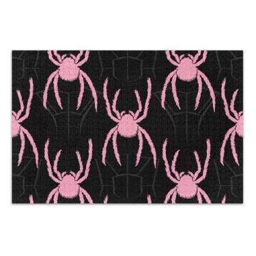 Imagem de Quebra-cabeças para adultos, 500 peças, presentes tecnológicos, para a família, divertido, animal, arte colorida, teia de aranha rosa, preto, 51 x 35 cm