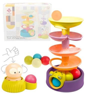 Imagem de Brinquedo Torre de Bolas Infantil com Rampa em Espiral e Catapulta Interativa – Coordenação Motora, Cores e Estímulo Visual para Crianças