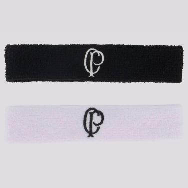 Imagem de Kit 2 Testeiras Corinthians Atoalhadas Preta e Branca-Unissex