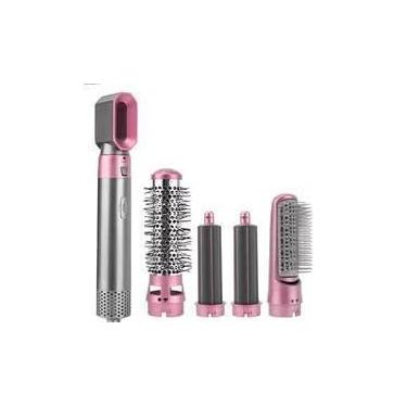 Imagem de Secador De Cabelo 5 em 1 Pente Alisador E Frisador 110v e 220v(Rosa,220v)