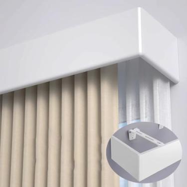 Imagem de Cortina blackout de comprimento personalizado – sanefa de parede para janelas, sem necessidade de trilha, 260 cm, perfeita para cortinas de painel lateral – melhora o escurecimento e o estilo da sala