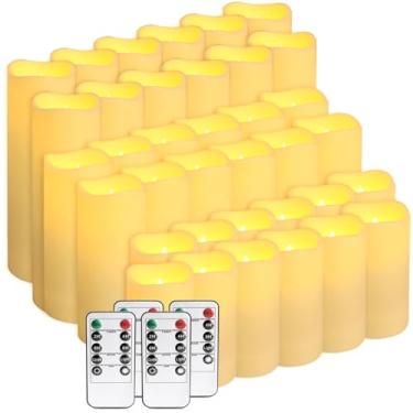 Imagem de fclayvts Pacote com 36 velas LED sem chama com controle remoto – perfeitas para casa, f...