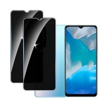 Imagem de Para vivo Y76s Y76 5G, 2 peças Filme protetor de vidro temperado anti-espião para tela de privacidade