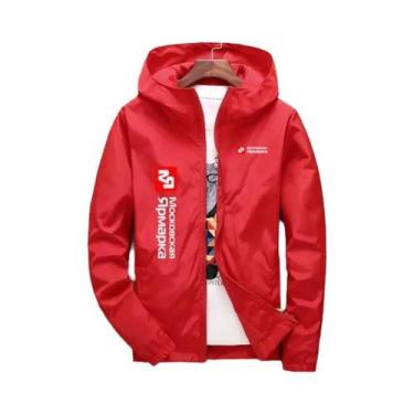 Imagem de Jaqueta Slim Com Capuz À Prova De Vento Para Homens, Casual, Com Zíper