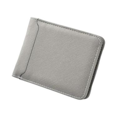 Imagem de Carteira Masculina Curta De Cor Sólida, Porta-cartões Casual Para Negó