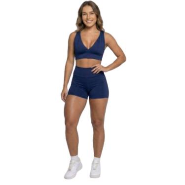 Imagem de Conjunto Top Com Bojo E Short Suplex Vekyo Roupa Para Academia Treino Moda Fitness Musculação-Feminino