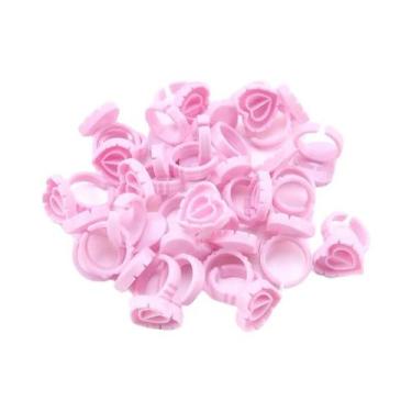 Imagem de 50 Peças Anéis Descartáveis Para Cola De Cílios, Suporte Para Pigmento