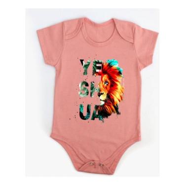 Imagem de Bodie Para Bebê Personalizado Moda Evangélica Suedine Farmfun, Rosa, 3