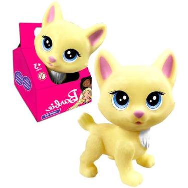 Imagem de Gato na Casinha Mini Pets Gatinho Bege de Vinil Articulado da Barbie M
