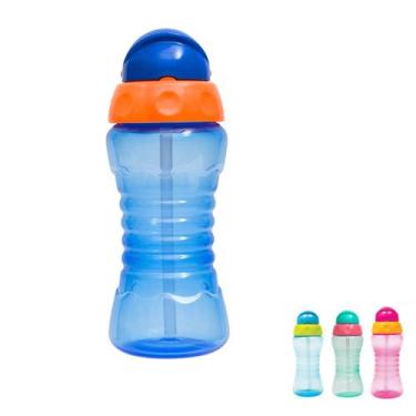 Imagem de Garrafinha Fresh Buba com Canudo em Silicone 300 ml Tampa Retrátil Azu