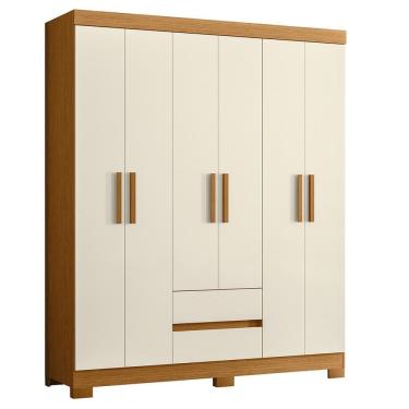 Imagem de Guarda Roupa Solteiro Olímpia 6 Portas 2 Gavetas - Móveis Albatroz