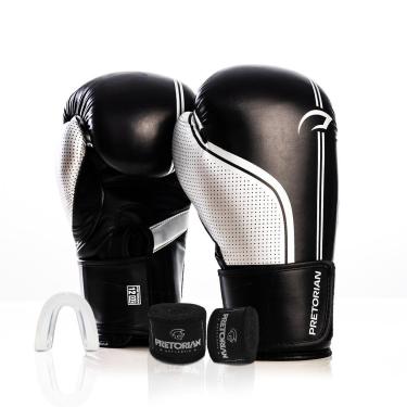 Imagem de Kit Luva Boxe Muay Thai Fx1 Pretorian Bandagem e Protetor Bucal Treino Sparring 10oz 12oz 14oz 16oz-Unissex