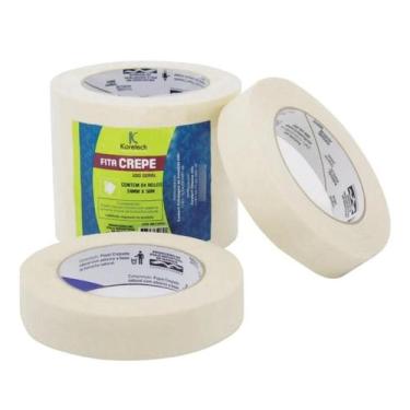 Imagem de Fita Crepe 24x50m Uso Geral Adesiva Branca Para Pintura 1 Und. - Koret