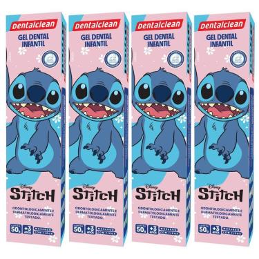 Imagem de 4x Gel Dental Infantil Stitch Sabor Morango 50g -dentalclean
