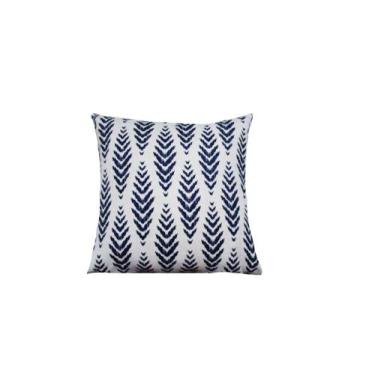 Imagem de Capa de Almofada 55x55 Estampada Cor Bege e Azul - Nallu Decor