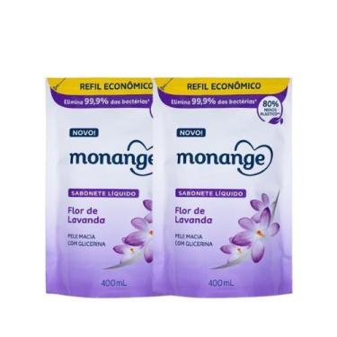 Imagem de Kit 2 Refil Sabonete Líquido Monange Flor de Lavanda 400mL