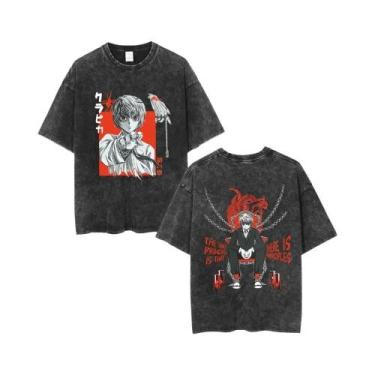 Imagem de Camiseta Masculina Casual Y2K Hunter X Hunter Com Gola Redonda E Manga