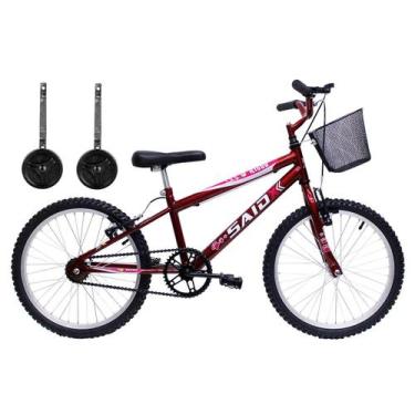 Imagem de Bicicleta Aro 20 Mono Meninas Vermelho Com Rodinhas - SAIDX